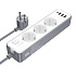 Сетевой фильтр Borofone BAC9 Power 3 розетки (PD20W/1C3A) 3 метра (gray/white)
