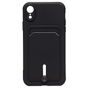 Чехол-накладка - SC304 с картхолдером для "Apple iPhone XR" (black) (208675)
