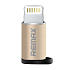 Переходник Micro USB (м) - Lightning (п) Remax RA-USB2 2см (gold)