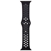 Ремешок - ApW Sport N Apple Watch 38/40/41 mm силикон на кнопке (S) (black/gray)