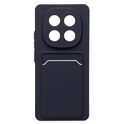 Чехол-накладка - SC337 с картхолдером для "Xiaomi Redmi Note 14 Pro 4G" (dark blue) (240448)