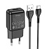 Адаптер Сетевой с кабелем Hoco C96A USB 2,1A/10W (USB/Type-C) (black)