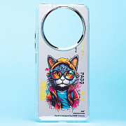 Чехол-накладка - PC092 для "Xiaomi Redmi A3" (кот) (transparent)