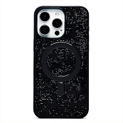 Чехол-накладка - SM029 POSH SHINE SafeMag для "Apple iPhone 15 Pro Max" россыпь кристаллов (black titanium)