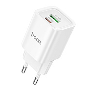 Адаптер Сетевой Hoco C149A Charm PD+QC3.0 USB/Type-C 30W (white)