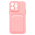 Чехол-накладка - SC315 с картхолдером для "Apple iPhone 14 Pro Max" (pink)