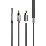 Кабель AUX (папа-папа) Hoco UPA10 3in1 (повр. уп)  150см   (metal grey)