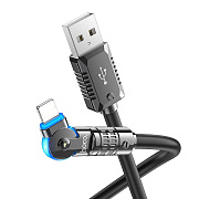Кабель USB - Apple lightning Hoco U118 12W 120см 2,4A  (black)