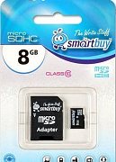 Карта флэш-памяти MicroSD  8 Гб Smart Buy +SD адаптер (class 10)
