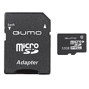 Карта флэш-памяти MicroSD 32 Гб Qumo +SD адаптер (class 10) UHS-1