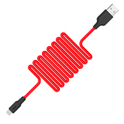 Кабель USB - micro USB Hoco X21 Plus (silicone) 12W 200см 2,4A  (red/black)