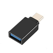 Переходник USB (м) - Type-C (п) - 4см (black)