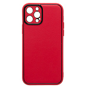 Чехол-накладка - PC084 экокожа для "Apple iPhone 12 Pro" (red) (219656)