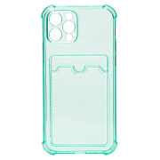 Чехол-накладка - SC276 с картхолдером для "Apple iPhone 12 Pro" (green)