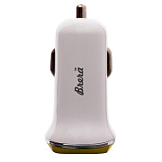 Адаптер Автомобильный Brera CAU2-3A 2USB/5V/3A (white/yellow)
