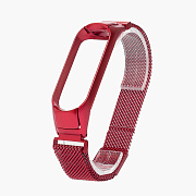 Ремешок - WB06 Xiaomi Mi Band 3/Mi Band 4 металл на магните (регулируемый) (red)