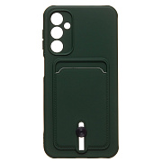 Чехол-накладка - SC304 с картхолдером для "Samsung Galaxy A24 4G" (dark green)