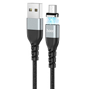 Кабель USB - micro USB Hoco U96 Traveller магнитный  120см 2,4A  (black)