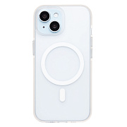 Чехол-накладка - SM038 SafeMag для "Apple iPhone 15" (white/matte transparent) (238588)