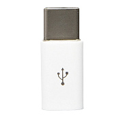 Адаптер - Type-C/ micro USB  папа-мама (white)