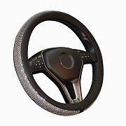 Оплетка - на руль со стразами (black/white)