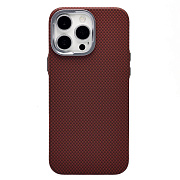 Чехол-накладка - SM028(2) SafeMag Carbon для "Apple iPhone 16 Pro Max" (dark red)