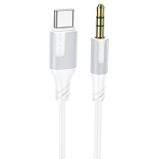 Кабель Type-C - 3.5mm Borofone BL19 Creator (повр. уп.)  100см   (white)