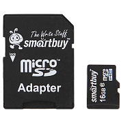 Карта флэш-памяти MicroSD 16 Гб Smart Buy +SD адаптер (class 10) LE