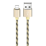 Кабель USB - Apple lightning Borofone BX24 Ring 12W 100см 2,4A  (gold)