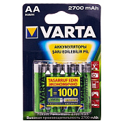 Аккумулятор AA Varta R6 Ni-MH (2700 mAh) (4-BL) (рус) (10/100) ..