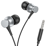 Проводные наушники с микрофоном внутриканальные Borofone BM73 Jack 3,5  (metal gray)