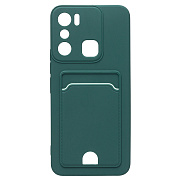 Чехол-накладка - SC315 с картхолдером для "infinix HOT 20i" (dark green) 