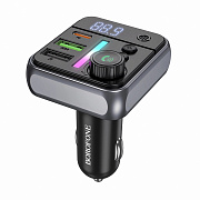 Автомобильный FM-трансмиттер Borofone BC50 Ascenso PD20W+QC3.0  (black)