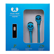 Проводные наушники с микрофоном внутриканальные Music Level ML-100 Jack 3,5  (blue)