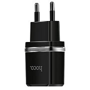 Адаптер Сетевой Hoco C12 (повр. уп.) 2USB 2,4A/10W (black)