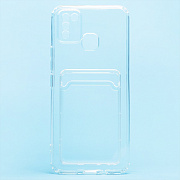 Чехол-накладка - SC276 с картхолдером для "Infinix HOT 10 Lite" (transparent)