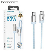 Кабель Type-C - Type-C Borofone BU48 Hero PD 60W 120см 3A  (blue)