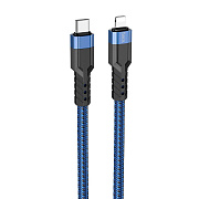 Кабель Type-C - Apple lightning Hoco U110 PD 20W 120см 3A  (blue)