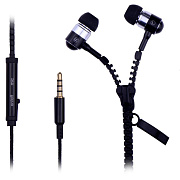 Проводные наушники с микрофоном внутриканальные - Zipper Jack 3,5  (black)