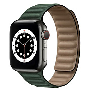 Ремешок - ApW31 Apple Watch 42/44/45/49 mm экокожа на магните (green)