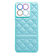 Чехол-накладка - SC318 экокожа для "Honor X8a" (light blue)