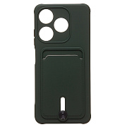 Чехол-накладка - SC304 с картхолдером для "TECNO Spark 10 4G" (dark green) (228172)