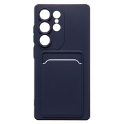 Чехол-накладка - SC337 с картхолдером для "Samsung Galaxy S25 Ultra" (dark blue) (239048)