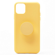 Чехол-накладка - SC161 с попсокетом для "Apple iPhone 11 Pro Max" (yellow) ..