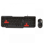 Проводной набор Smart Buy SBC-230346-KR ONE мембранная клавиатура+мышь (black/red)