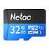 Карта флэш-памяти MicroSD 32 Гб Netac P500  Standard  UHS-I (90 Mb/s) без адаптера (Class 1class 10)