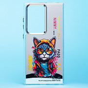 Чехол-накладка - PC092 для "Samsung Galaxy S24 Ultra" (кот) (transparent)