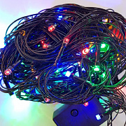 Светодиодная гирлянда Гирлянда внутренняя нить 80 светодиодов, 10 метров, RGB(провод черный)
