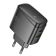 Адаптер Сетевой Hoco CS63A Bright PD USB/Type-C 3A/65W (black)