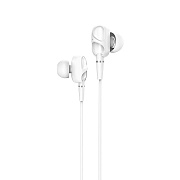 Проводные наушники с микрофоном внутриканальные Hoco M62 Dazzling dual moving Jack 3,5  (white)